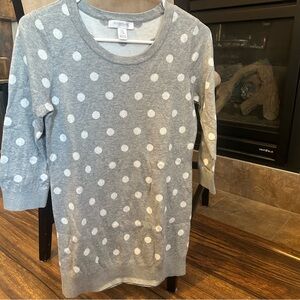 Motherhood Lightweight Polka Dot Maternity Grey & White Sweater Size Small